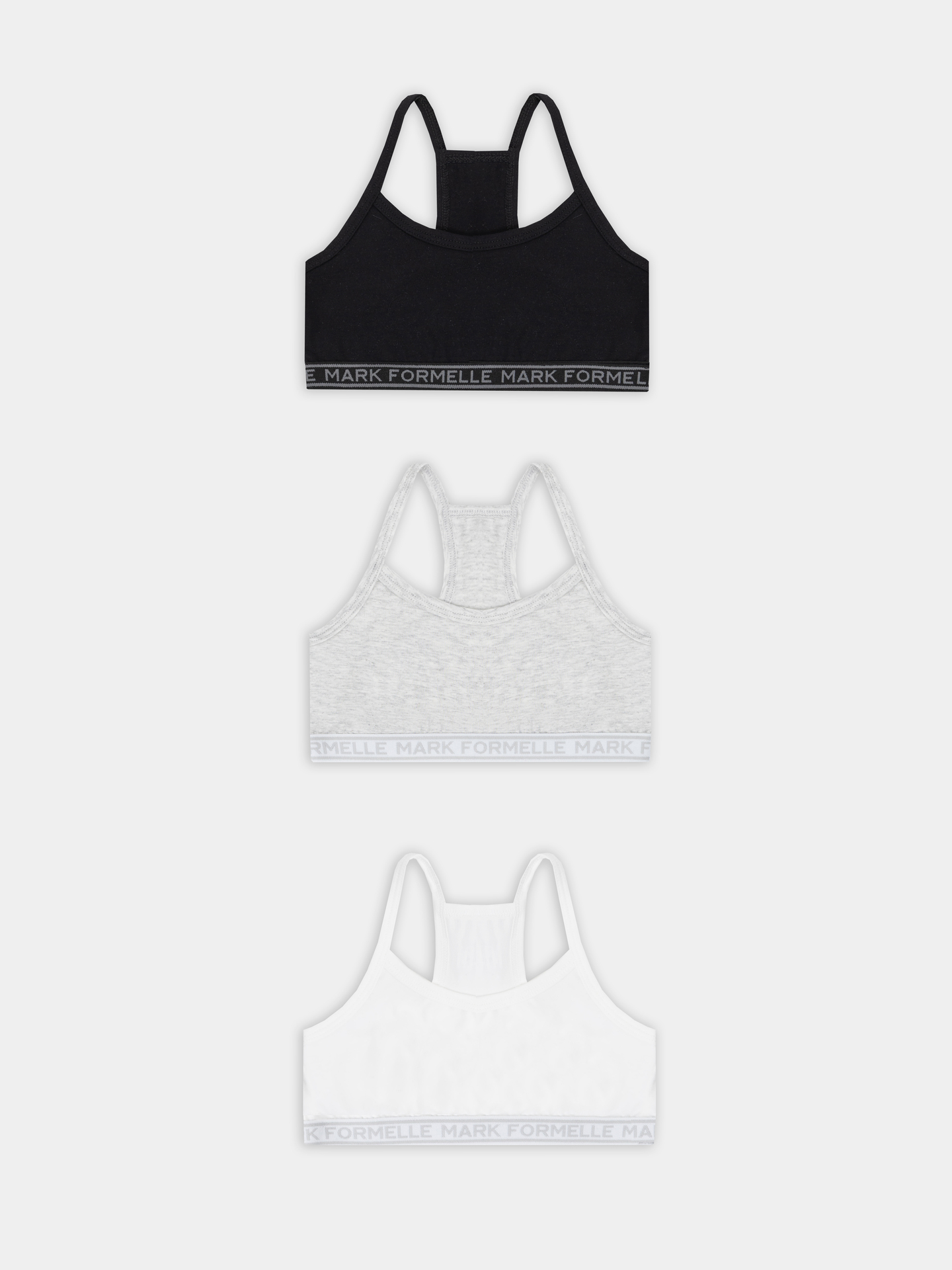 Топ 3 шт Mark Formelle (Марк Формэль) 517707-3/белый+серый меланж+черный - фото 1