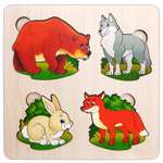 Игрушка Нескучные игры рамка-вкладыш Больше-меньше Дикие животные