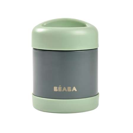 Термоконтейнер для еды детского питания BEABA 500 мл серо-зеленый