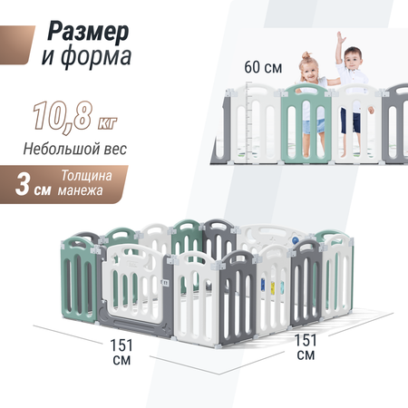 Большой детский игровой манеж UNIX Kids simple 151x151 color