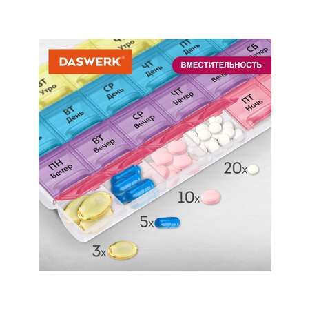 Таблетница DASWERK на неделю 4 приема