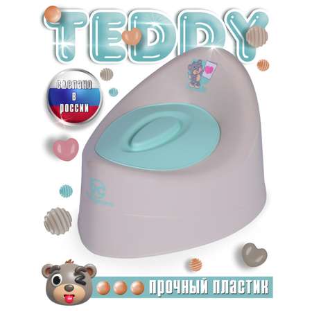 Горшок детский BabyCare Teddy серый-мятный