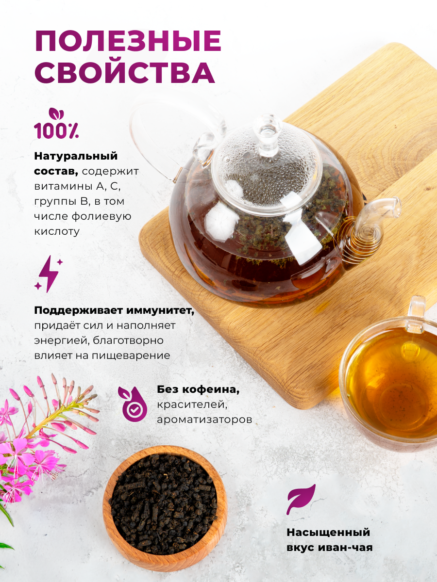 Иван-чай Предгорья Белухи Ферментированный гранулированный 75 г - фото 2