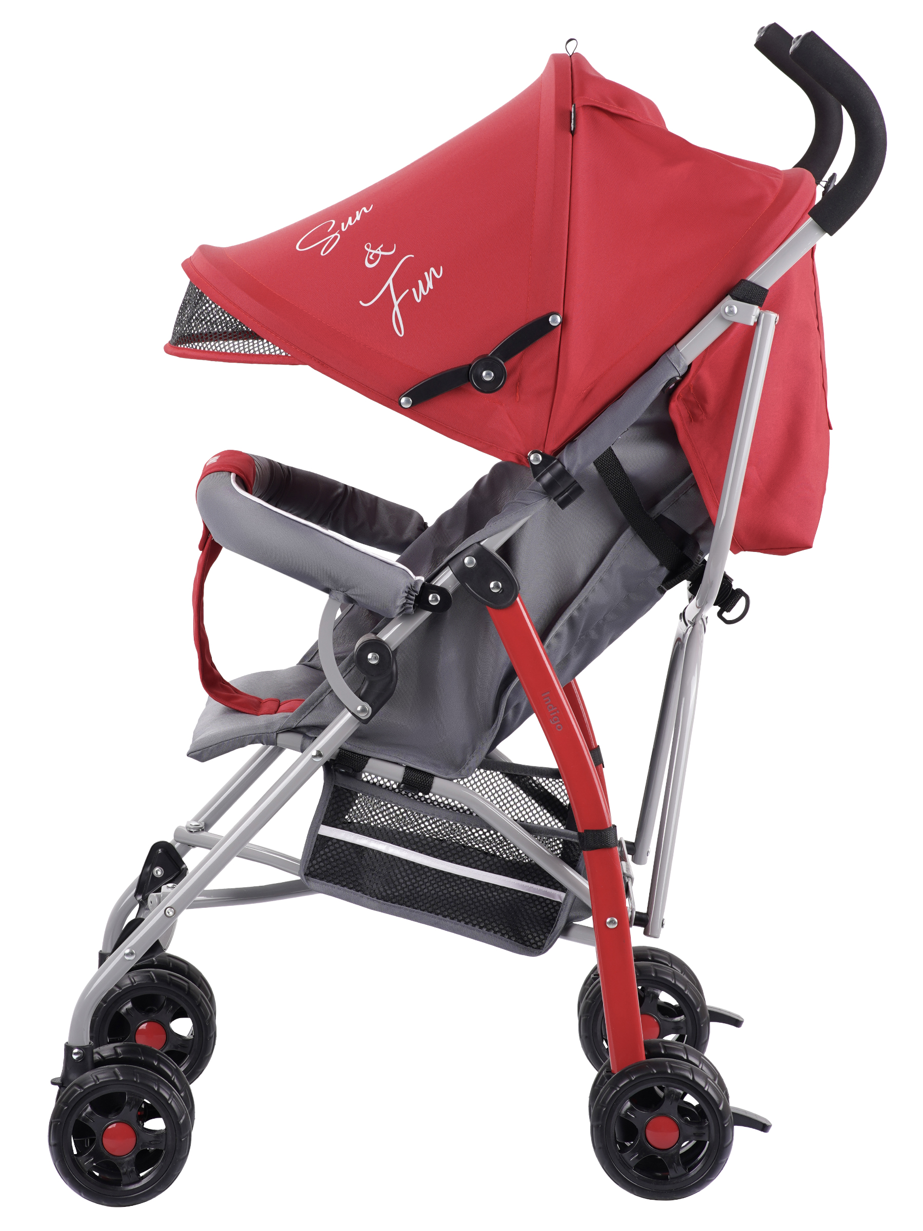 Коляска прогулочная Indigo Bono красный - фото 10