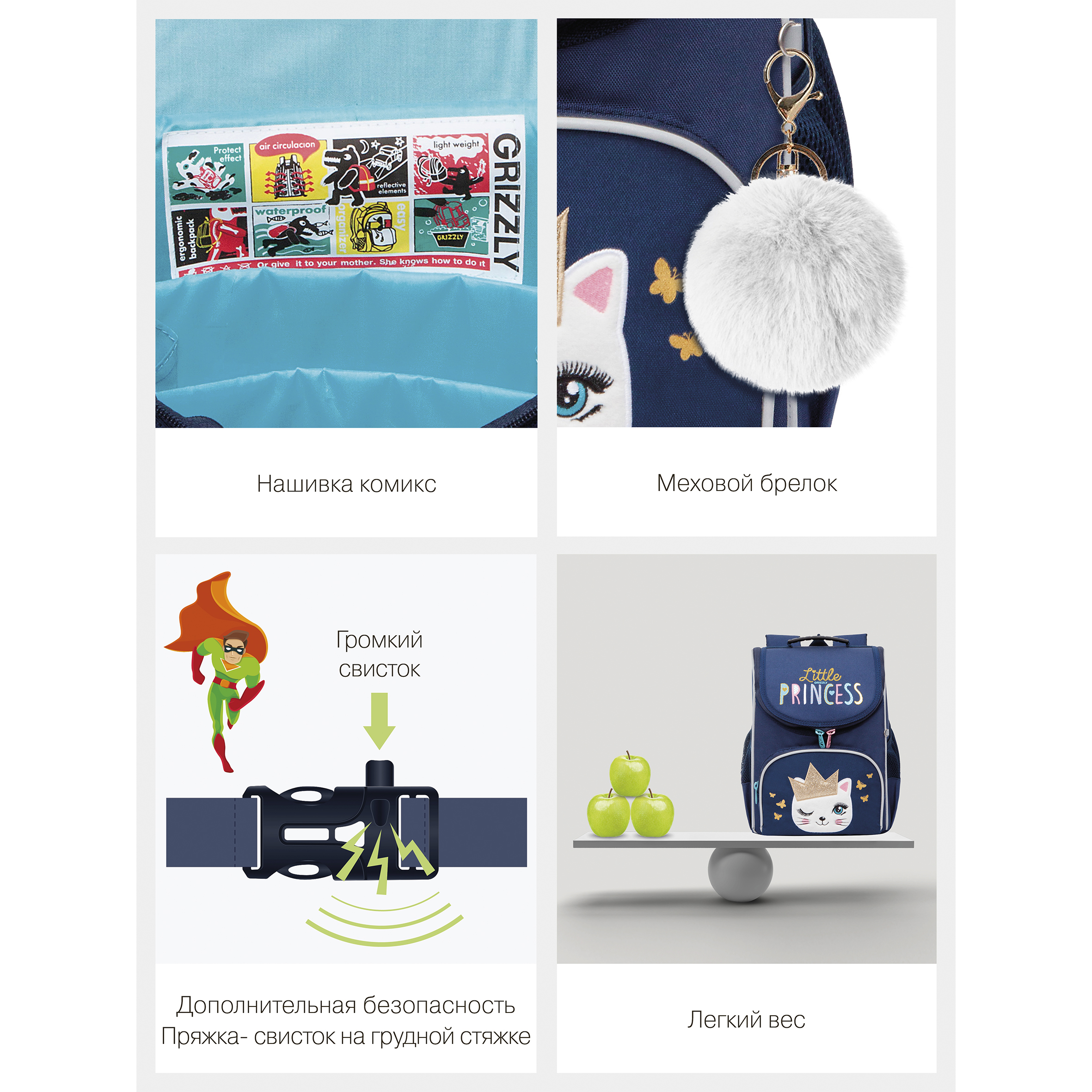 Ранец Grizzly Принцесса - фото 12