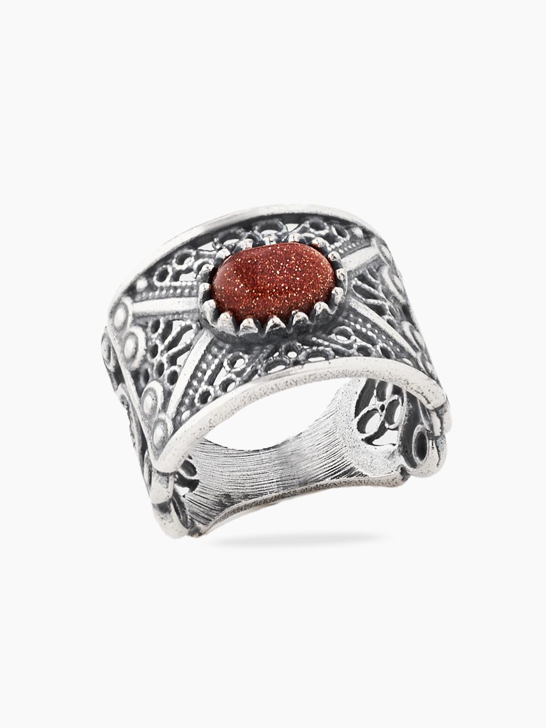 Кольцо Shine and Beauty 80878-13-к-авантюринкорич - фото 1