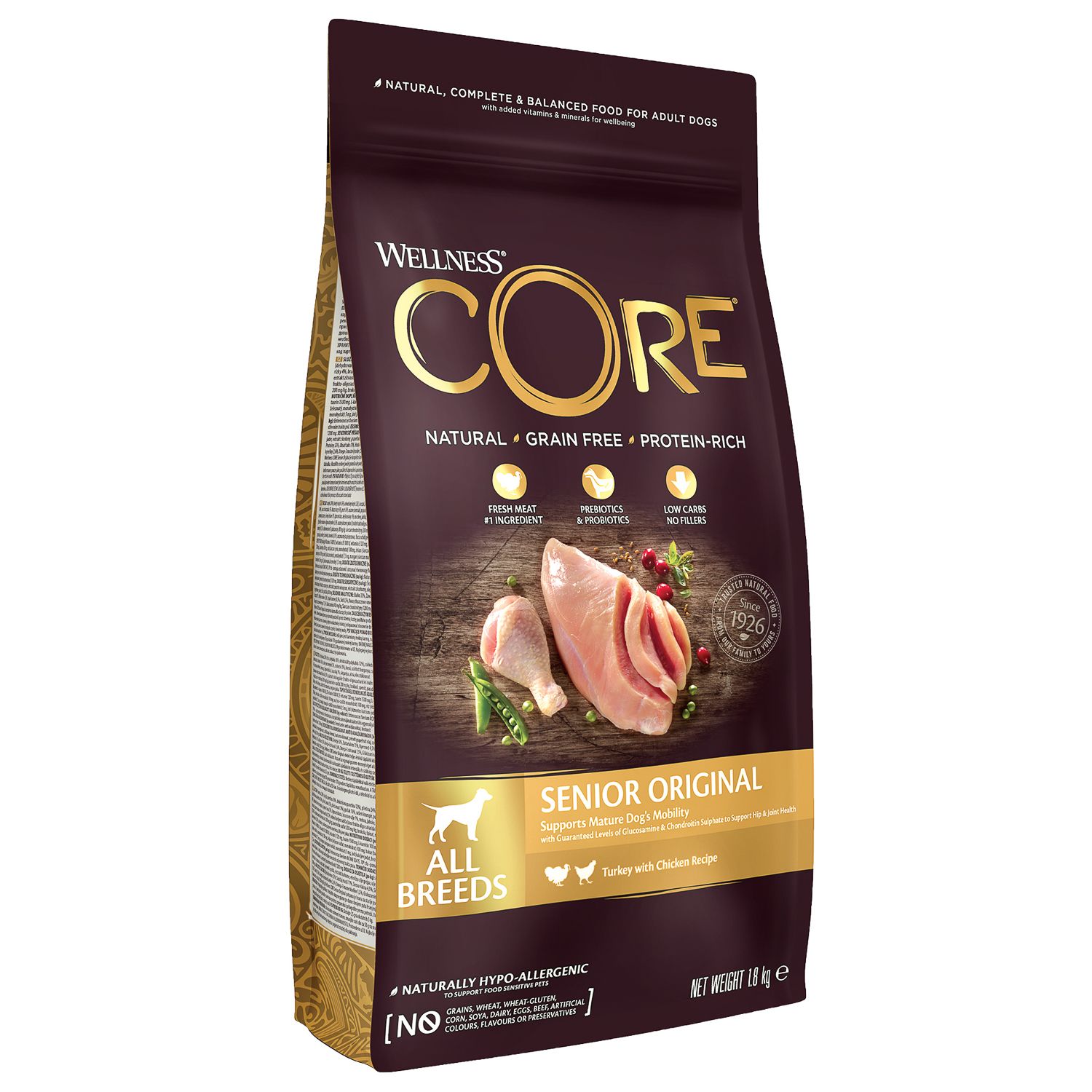 Корм для собак Wellness CORE пожилых всех пород индейка курица 1.8кг - фото 9