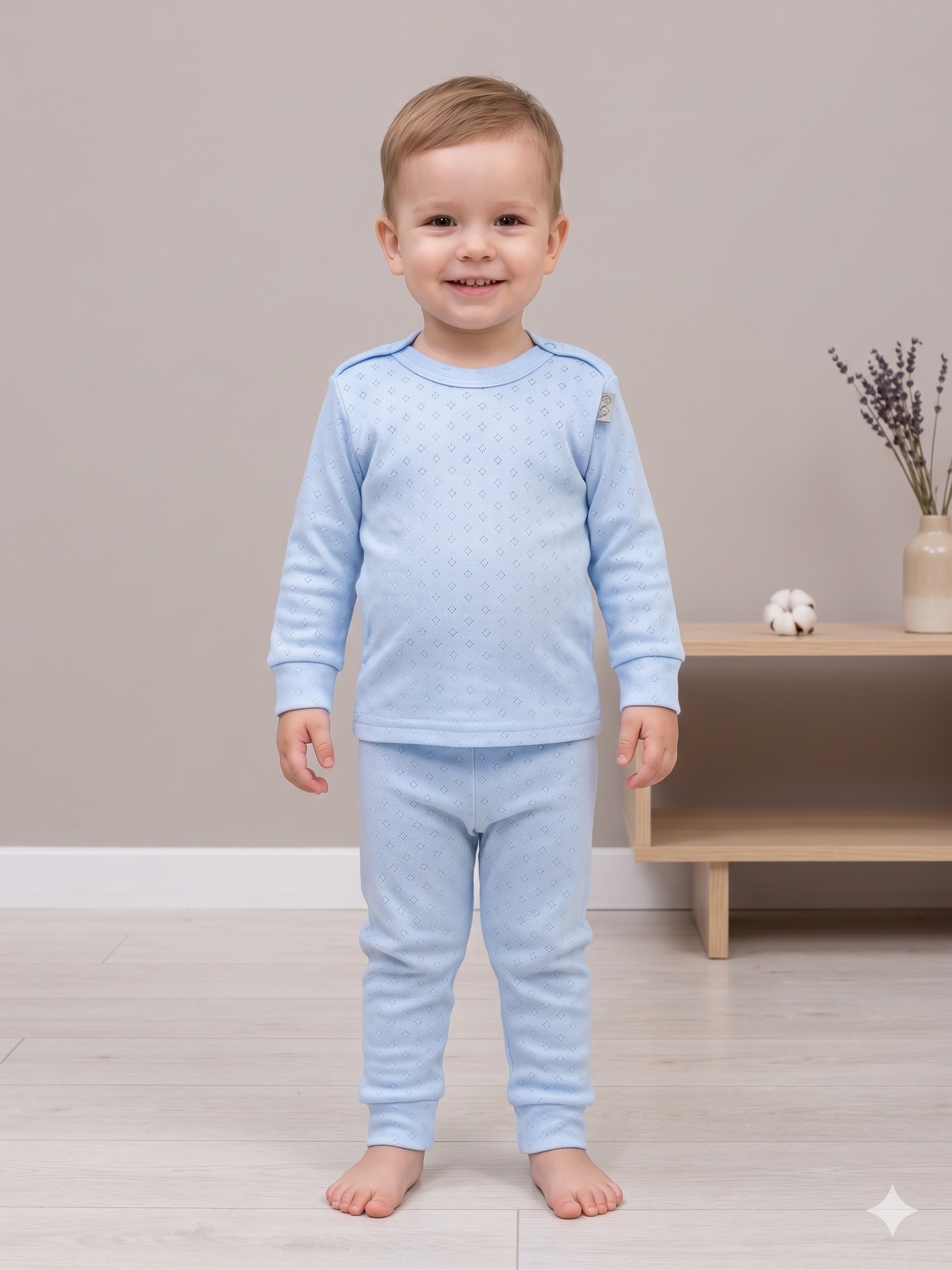 Изображение товара Детская пижама ТРИЯ 80 из 100% хлопка для малышей стильная и удобная