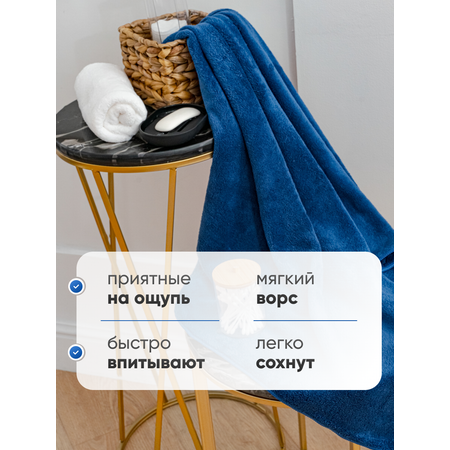 Полотенце PAVLine Набор полотенец Павлина, 70*140см и 35*75см, 100% ПЭ, (сине-белый)