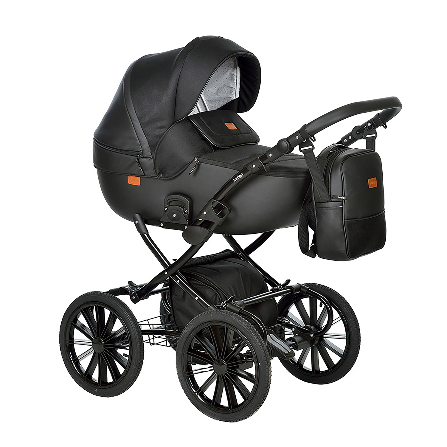 Коляска 2в1 Indigo Porto Classic 08 черный - фото 1