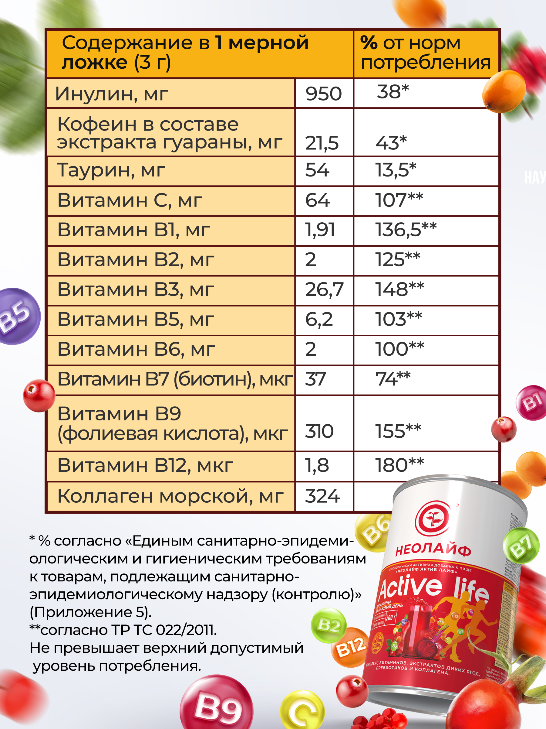 Биологически активная добавка к пище НЕОЛАЙФ «Актиф Лайф» 200 г - фото 5