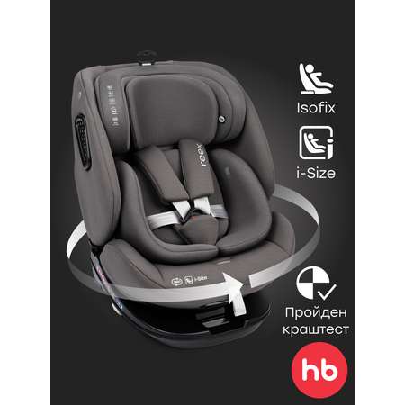 Автокресло Happy Baby Reex Isofix 0+/1/2/3 (0-36 кг) серый