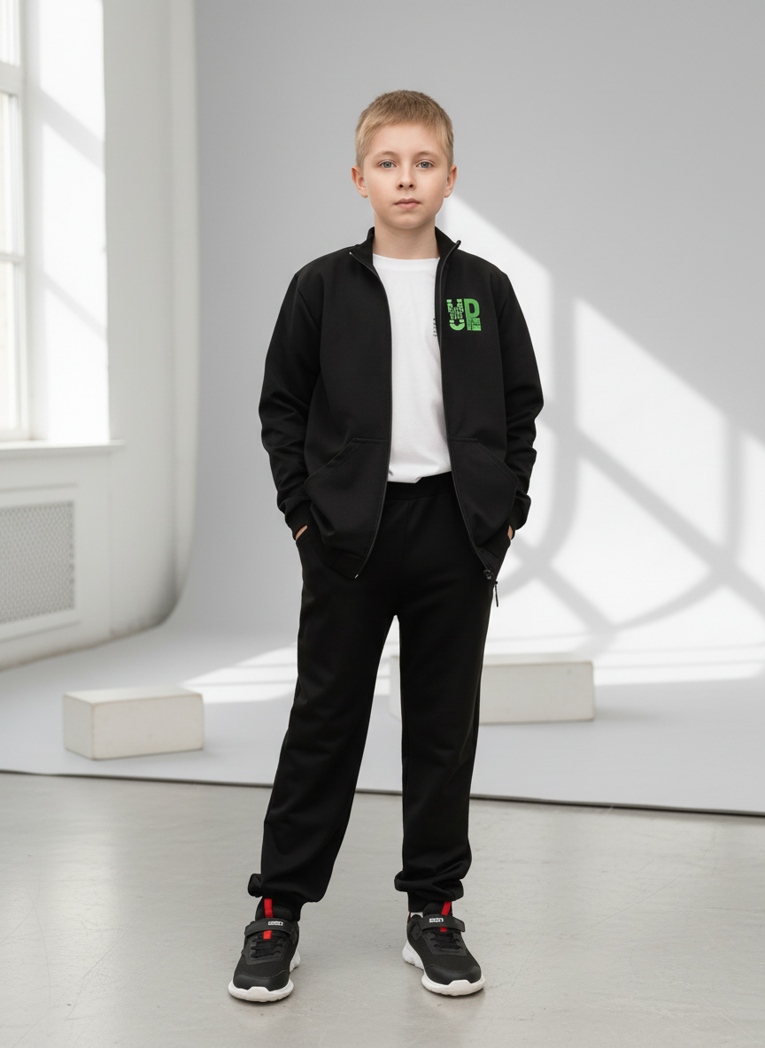 Спортивный костюм ULTRA 7062п-Ул черный не сдавайся - фото 1