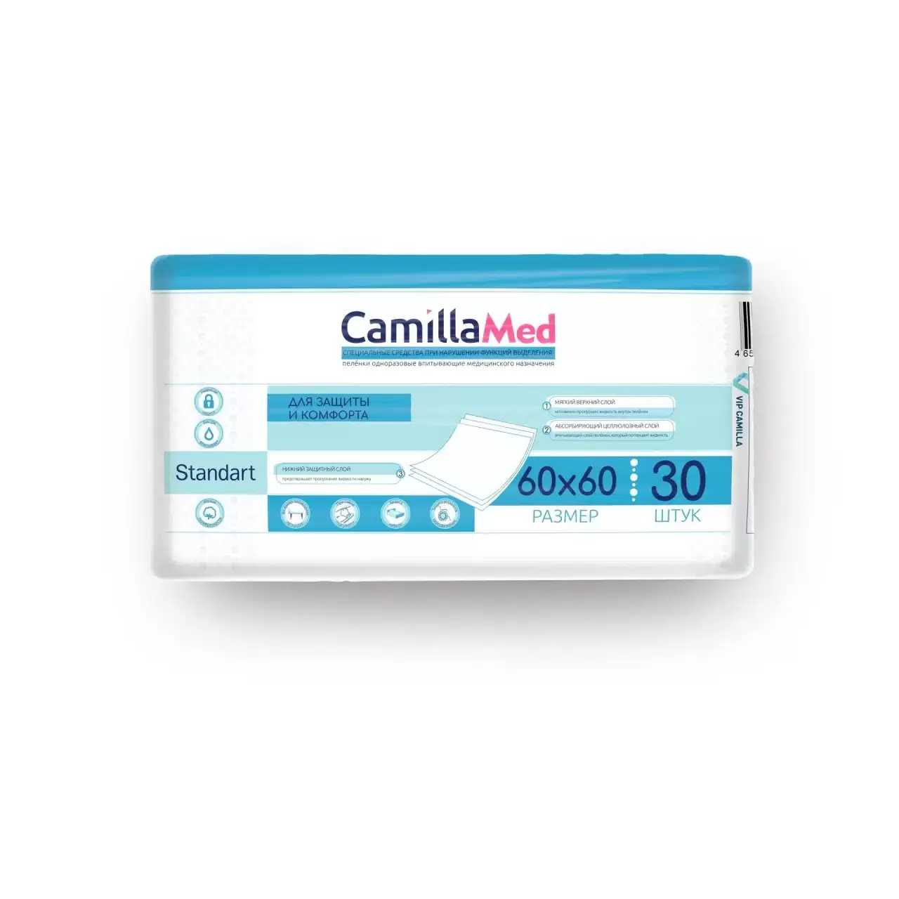 Пелёнки одноразовые CAMILLAMED 60х60 см 1 упак. 30 шт. - фото 2