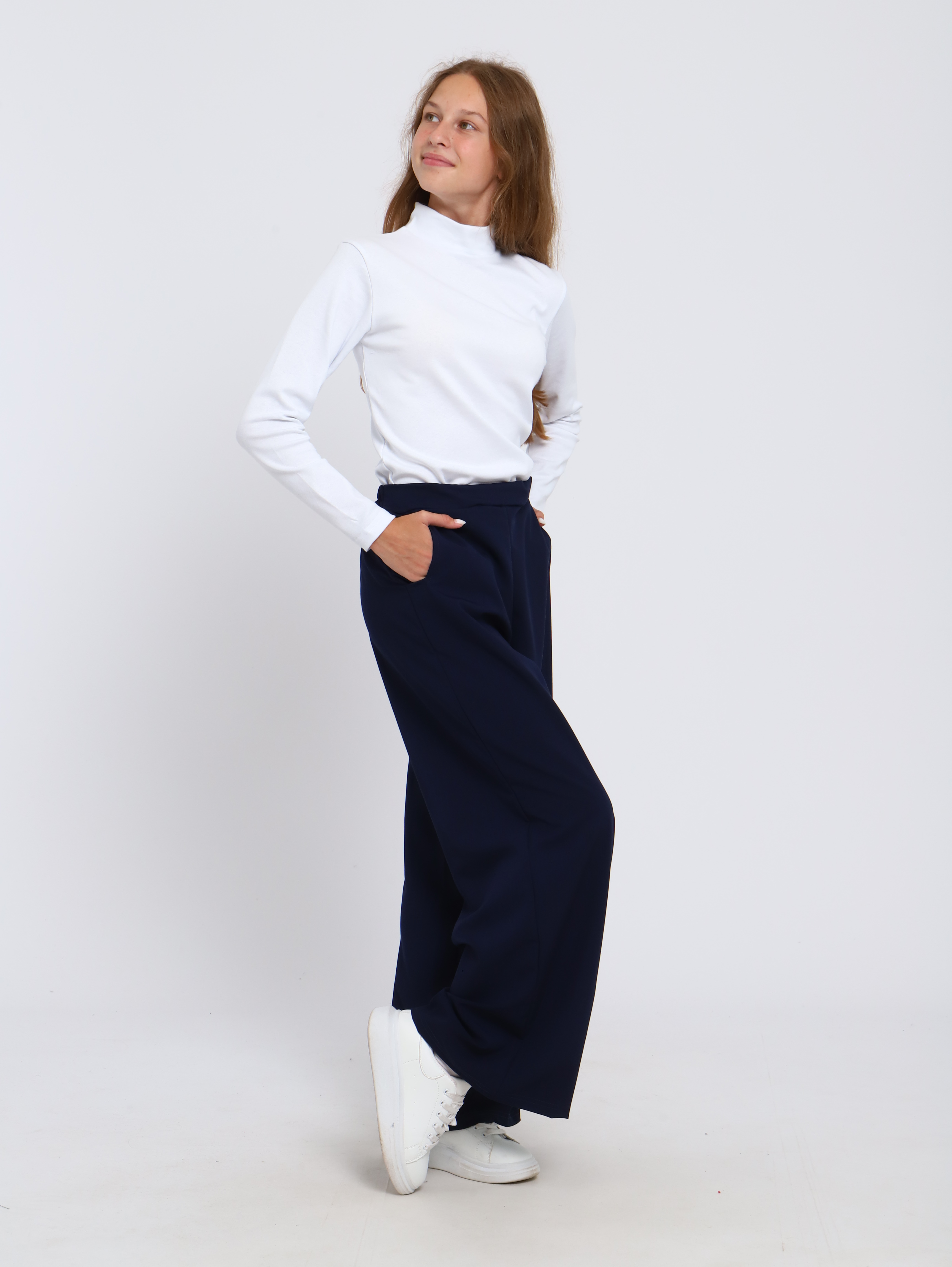 Брюки ЛАДОШКИ Брюки Алиса темно-синий - фото 8