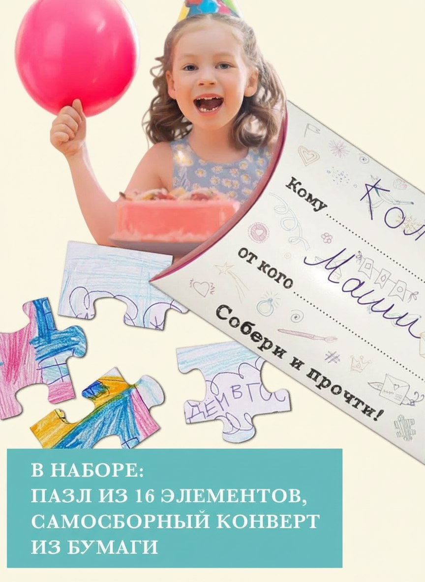 Набор для создания приглашений HappyLine Пазл для детей. - фото 1