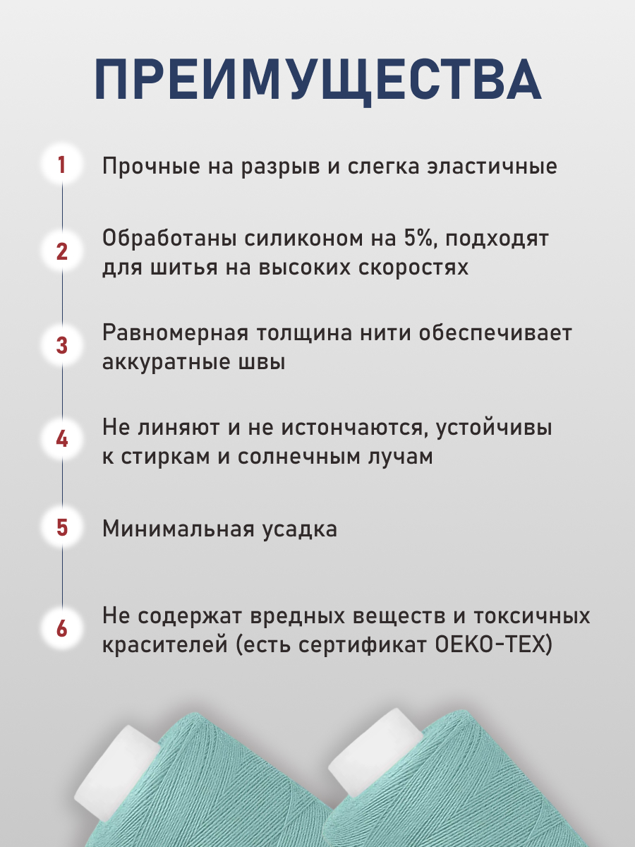 Нитки для шитья 40/2 Bestex 10шт цв 360 - фото 3