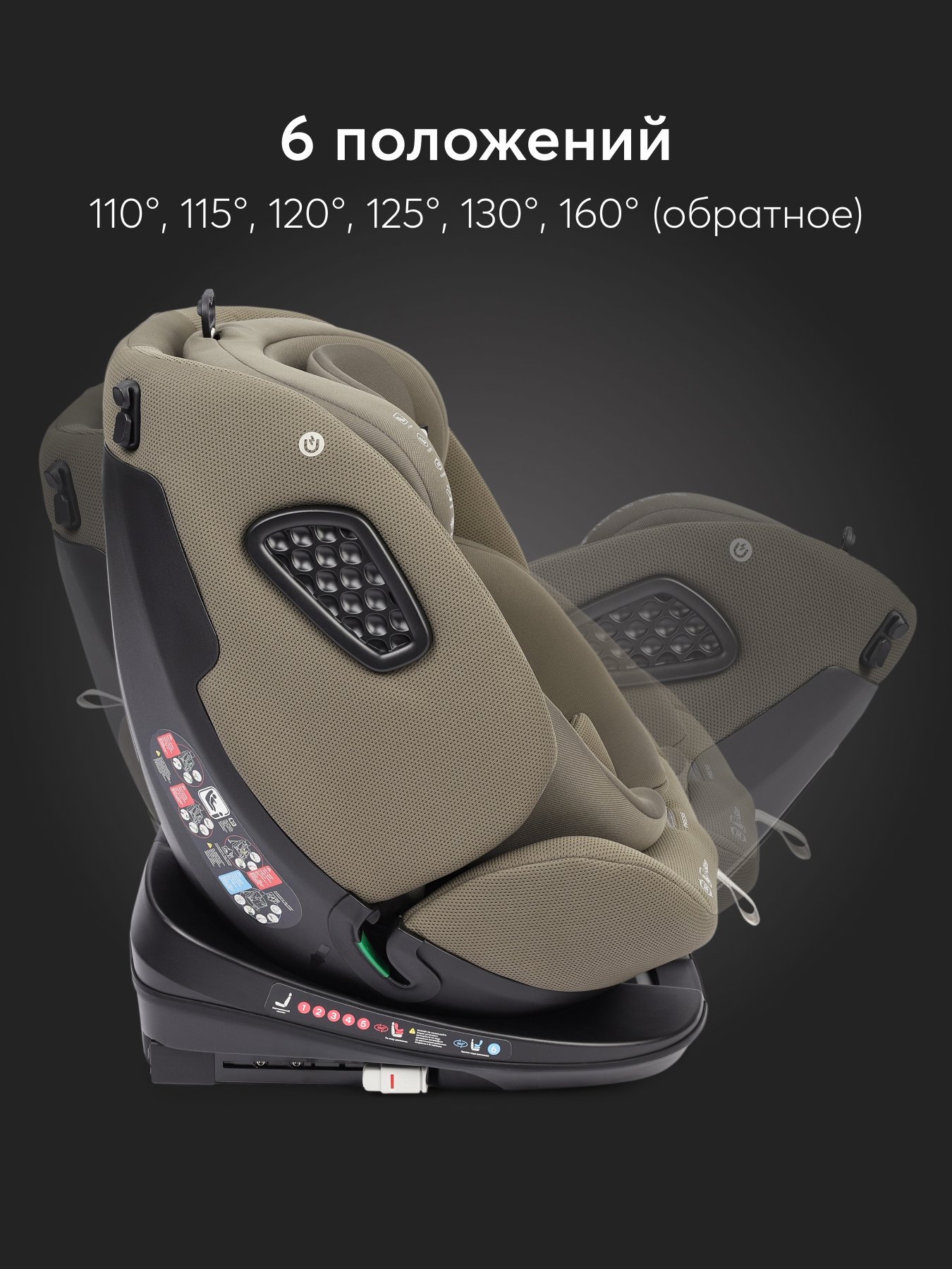 Автокресло Happy Baby Reex Isofix 0+/1/2/3 (0-36 кг) зеленый - фото 9