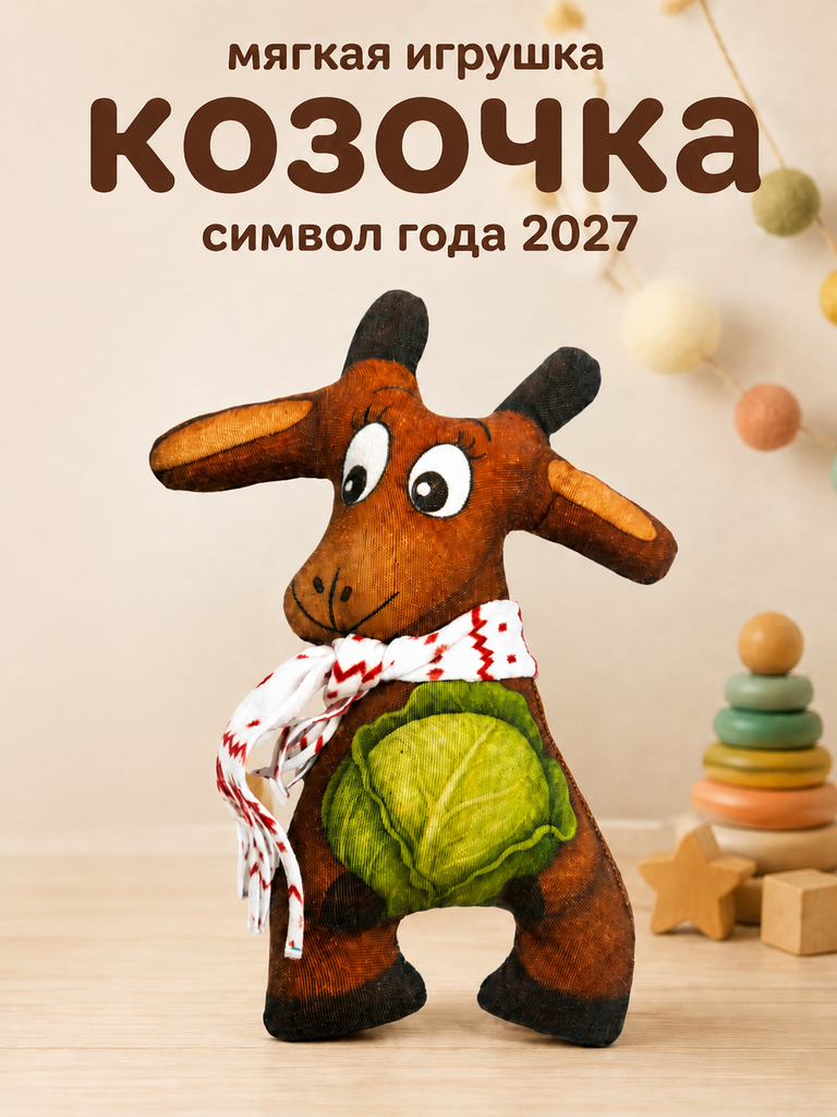 Мягкая игрушка Штучки к которым тянутся ручки коза - фото 1