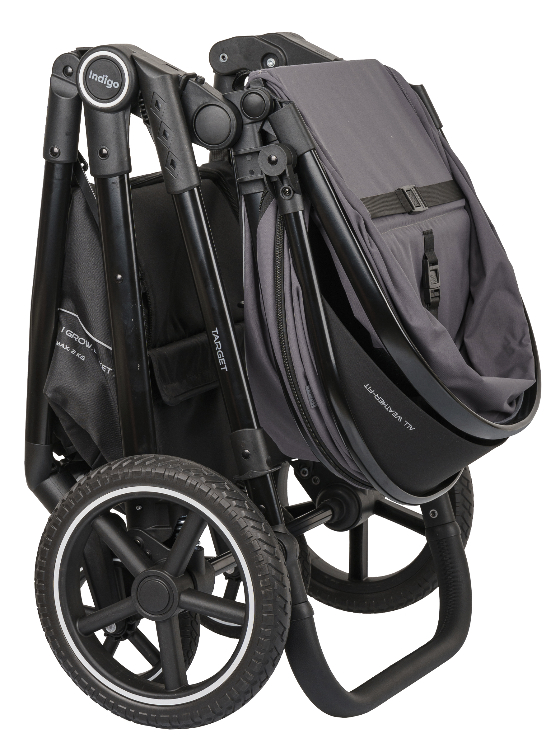 Коляска трансформер Indigo TARGET 3в1 серый - фото 35