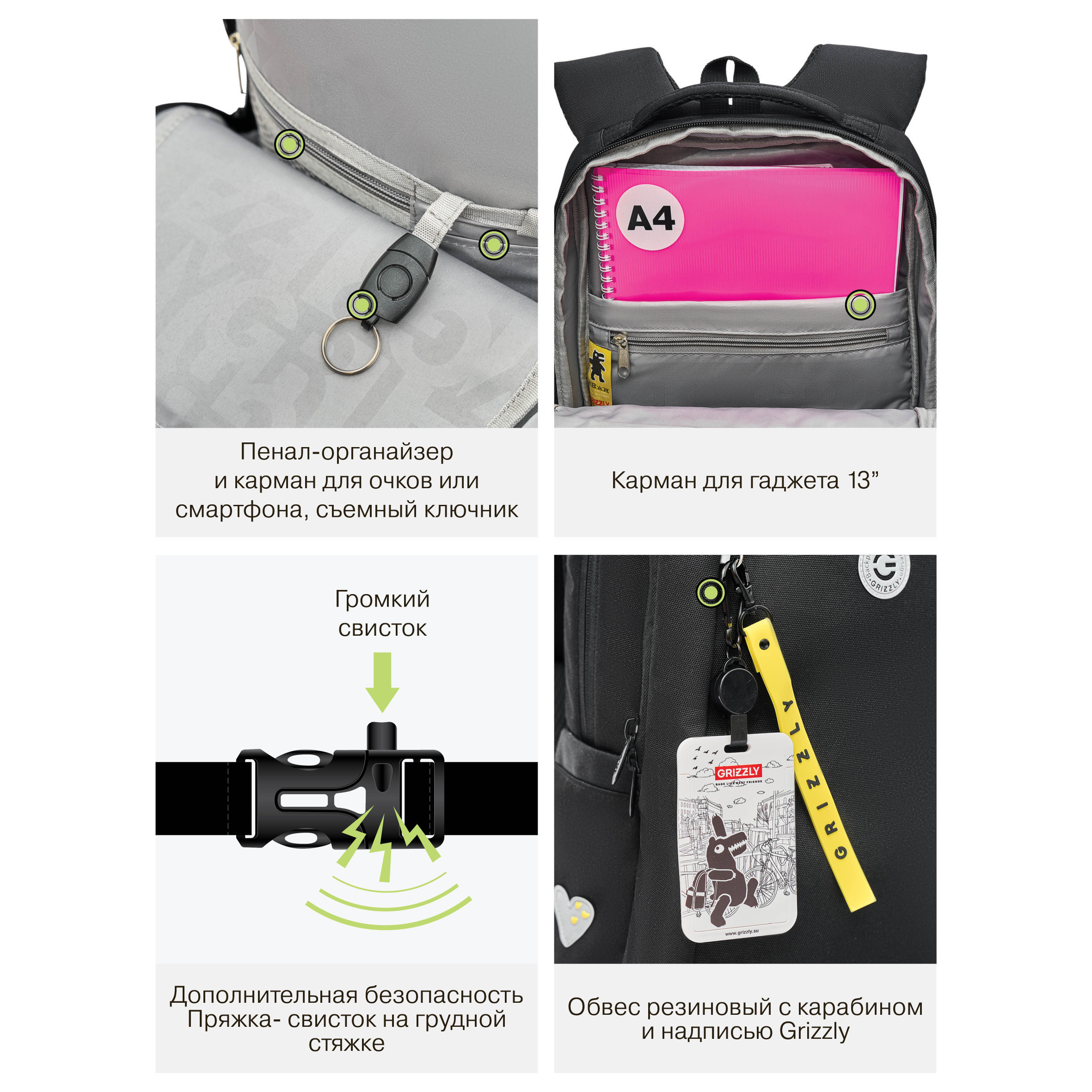 Рюкзак Grizzly для девочки - фото 12