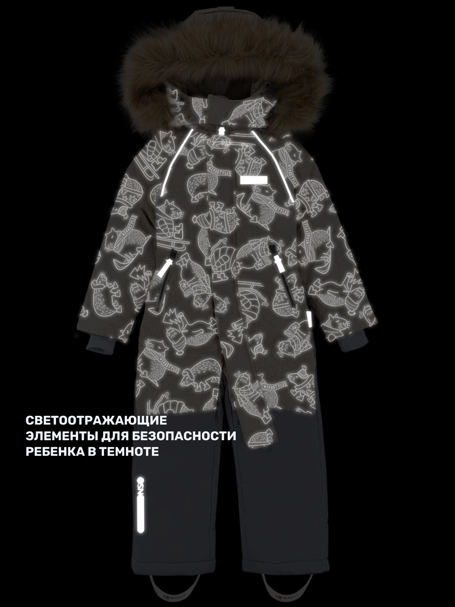 Комбинезон NIKASTYLE 8з0124 беж/серый - фото 9