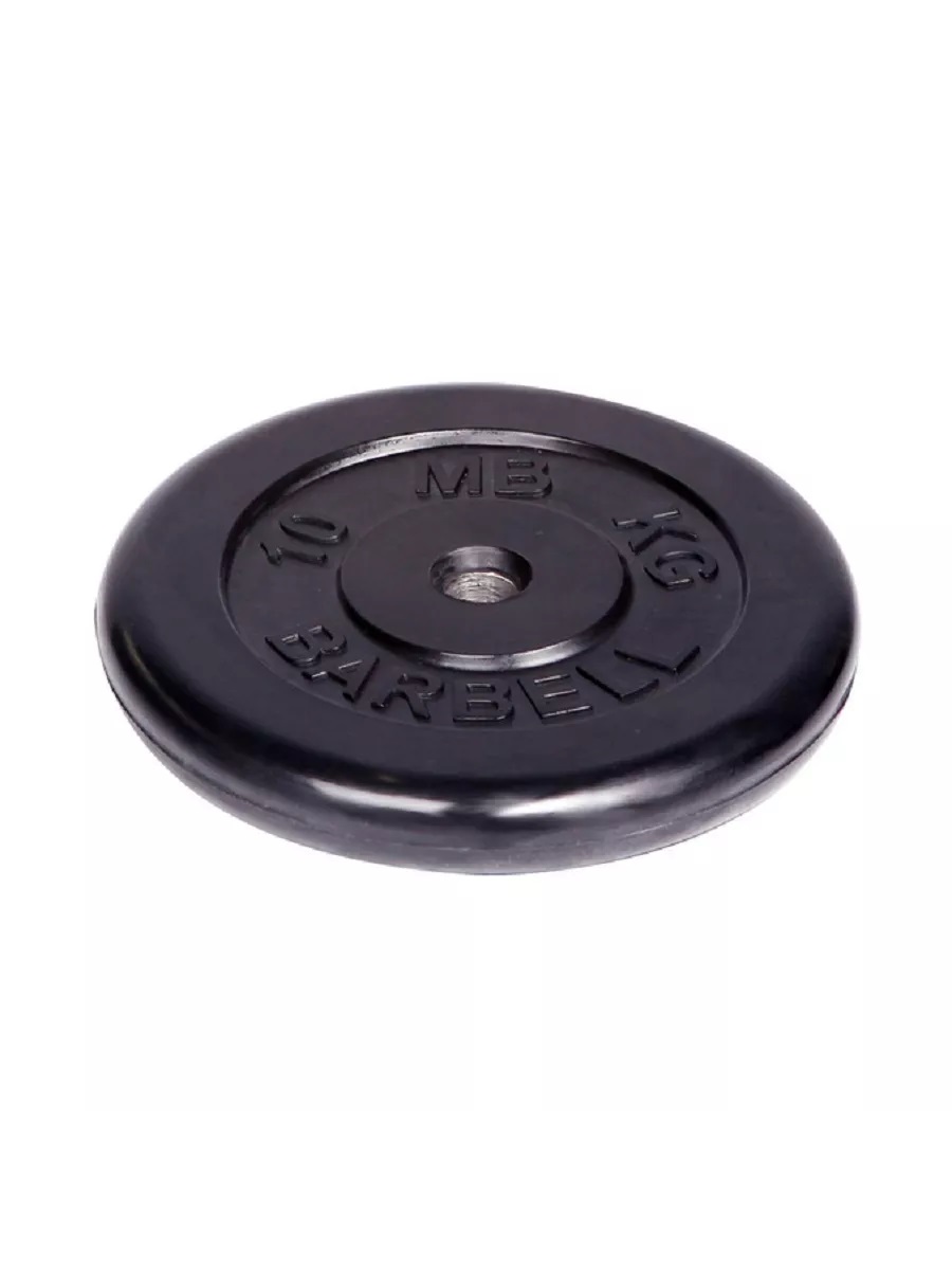 D 31 мм чёрный 10,0 кг MbBarbell Диск обрезиненный - фото 2