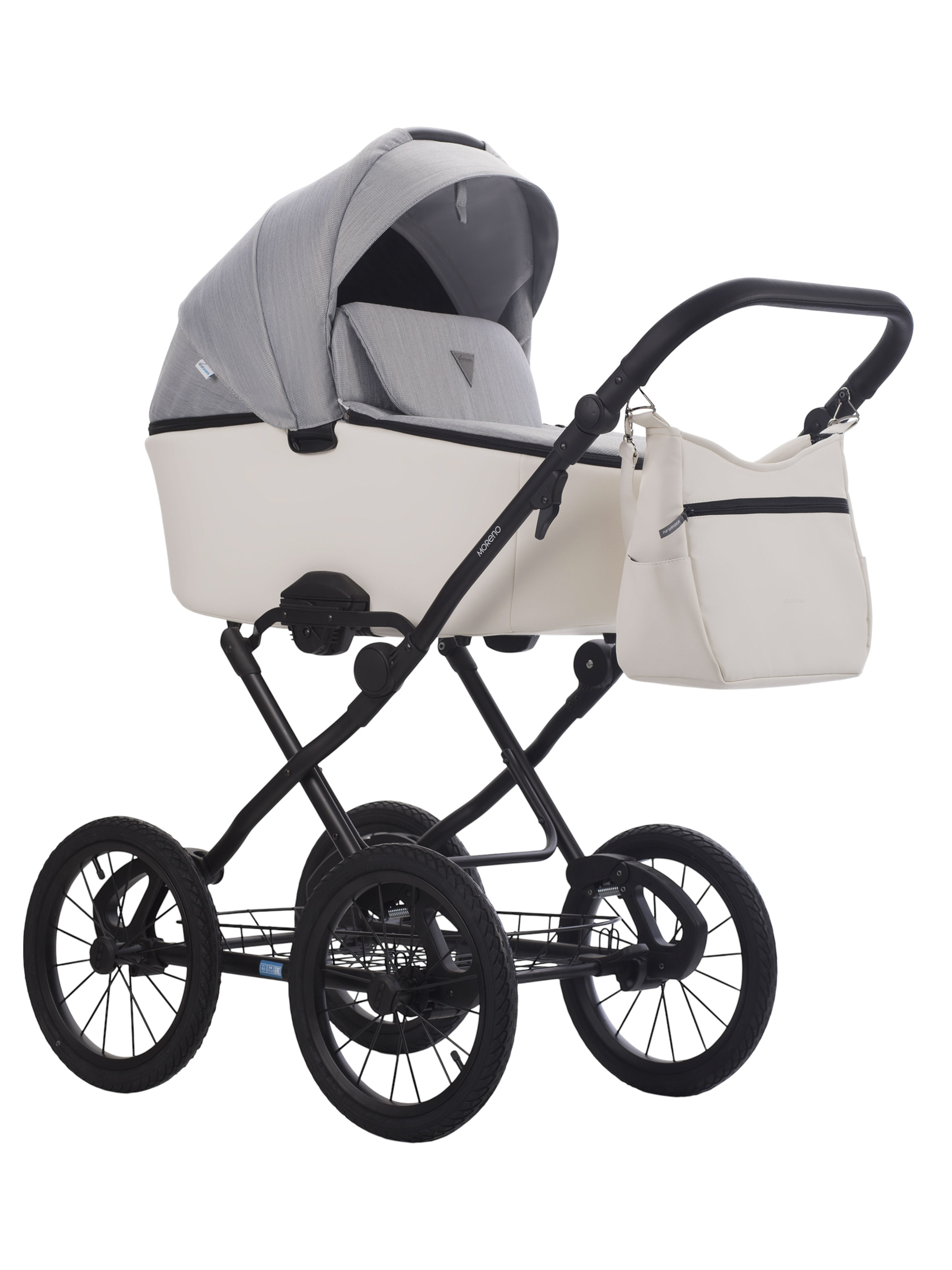 Коляска 2в1 Aroteam Moreno SL New 07 серый-белый - фото 1