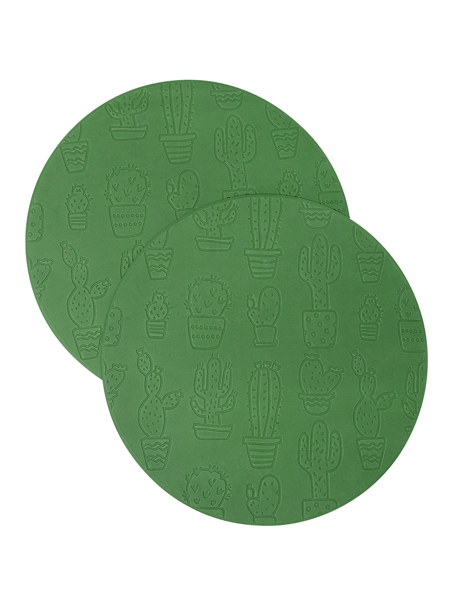 Салфетки сервировочные 2 шт. DeNASTIA Кактусы D36 см зеленый E000093 - фото 1