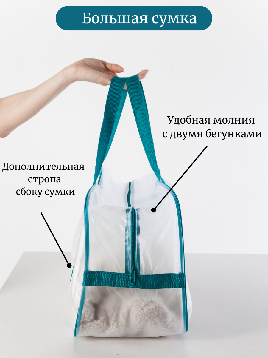 Сумка в роддом ЗОЛОТОЙ ОКТЯБРЬ матовый бирюзовый - фото 5