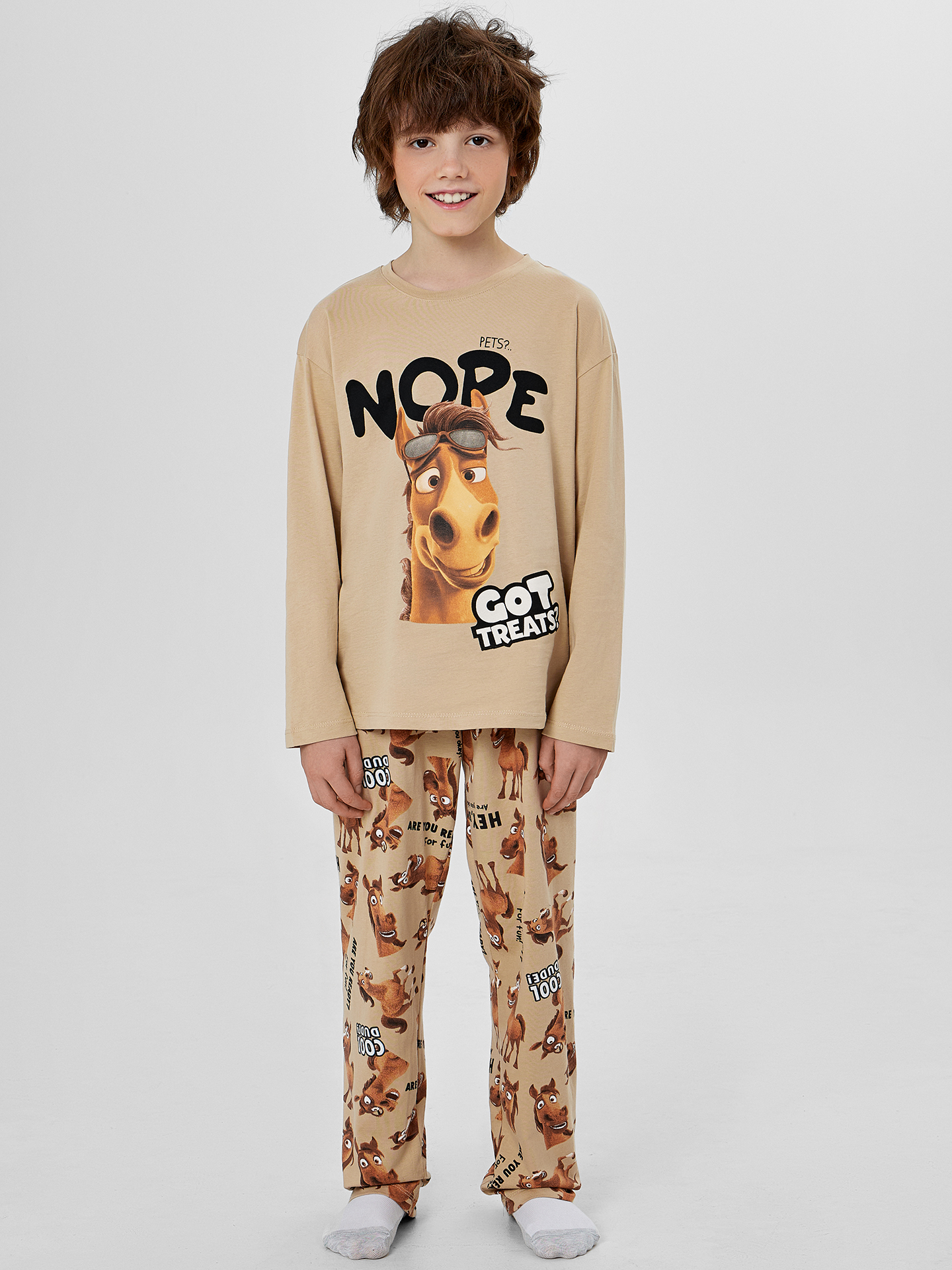 Пижама Mark Formelle (Марк Формэль) 563334/ирландский крем +лошади на ирландском креме - фото 1