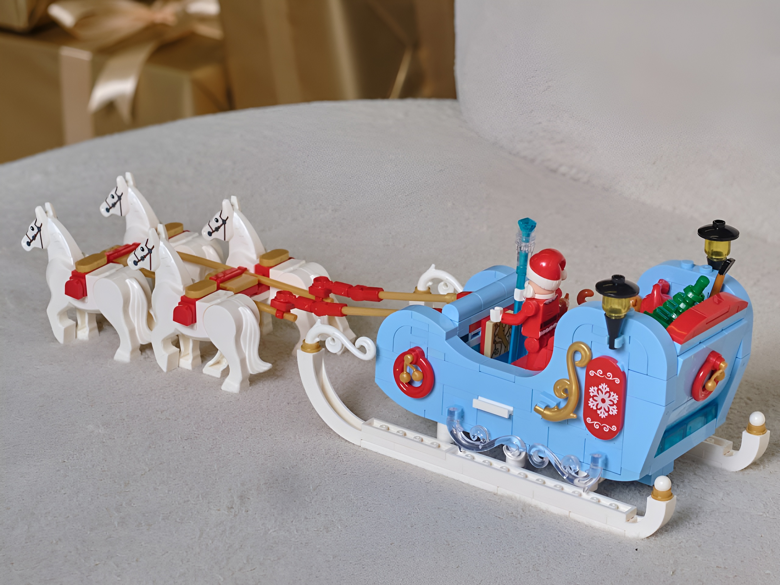 Конструктор brick labs Сани Деда Мороза из мини-блоков 359 дет. - фото 4