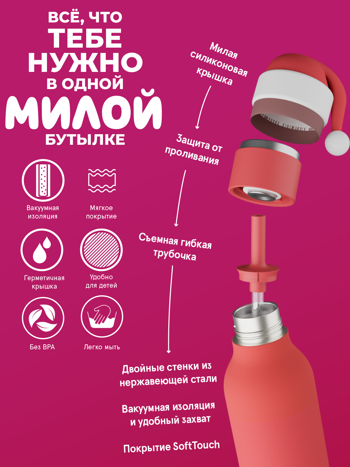 Термобутылка ASOBU Bestie - фото 3