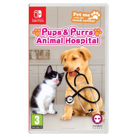 Игровой набор Nintendo Switch: видеоигра Pups and Purrs Animal Hospital (цифровой ключ) + мягкая игрушка кошка