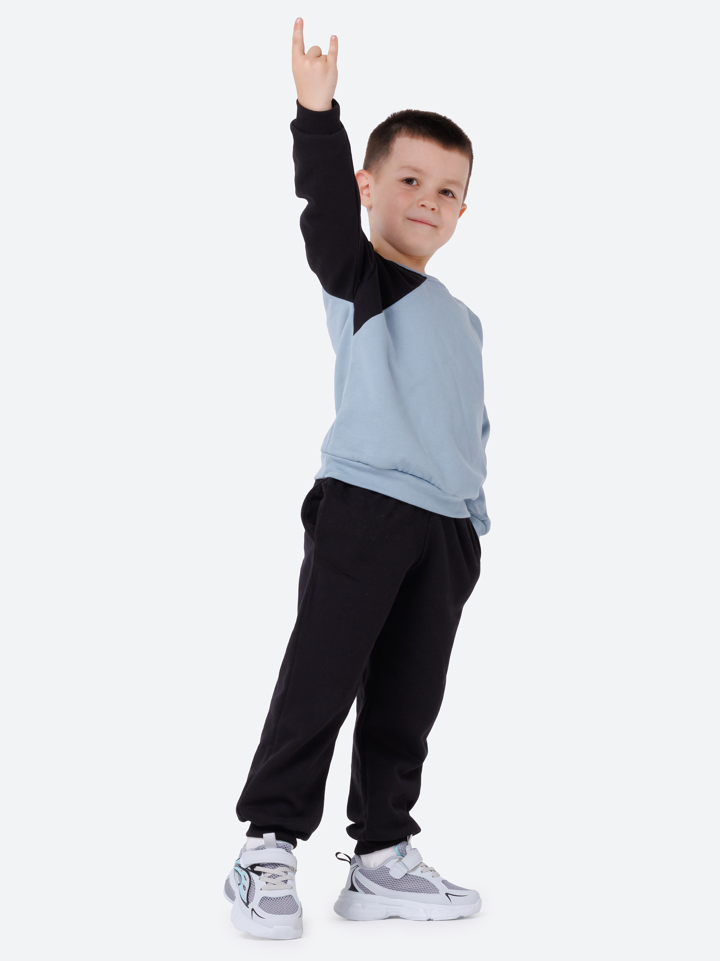 Спортивный костюм VEDDI 2261/6041ф-2025/черный/серый - фото 3