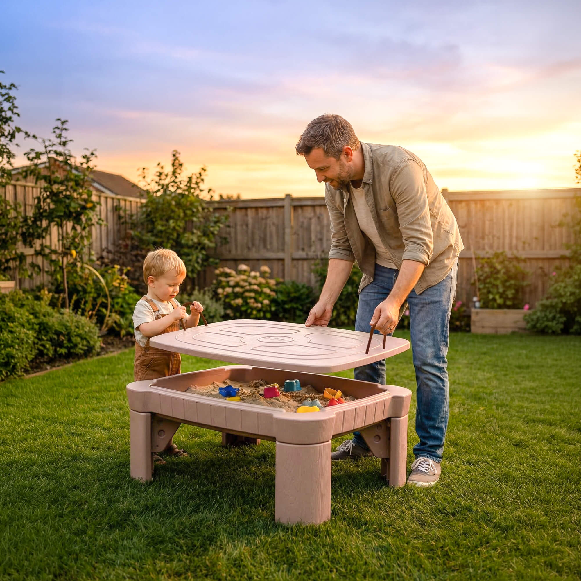 Песочница - столик детская UNIX Kids для игр с песком и водой 96х66х40,5 см - фото 16