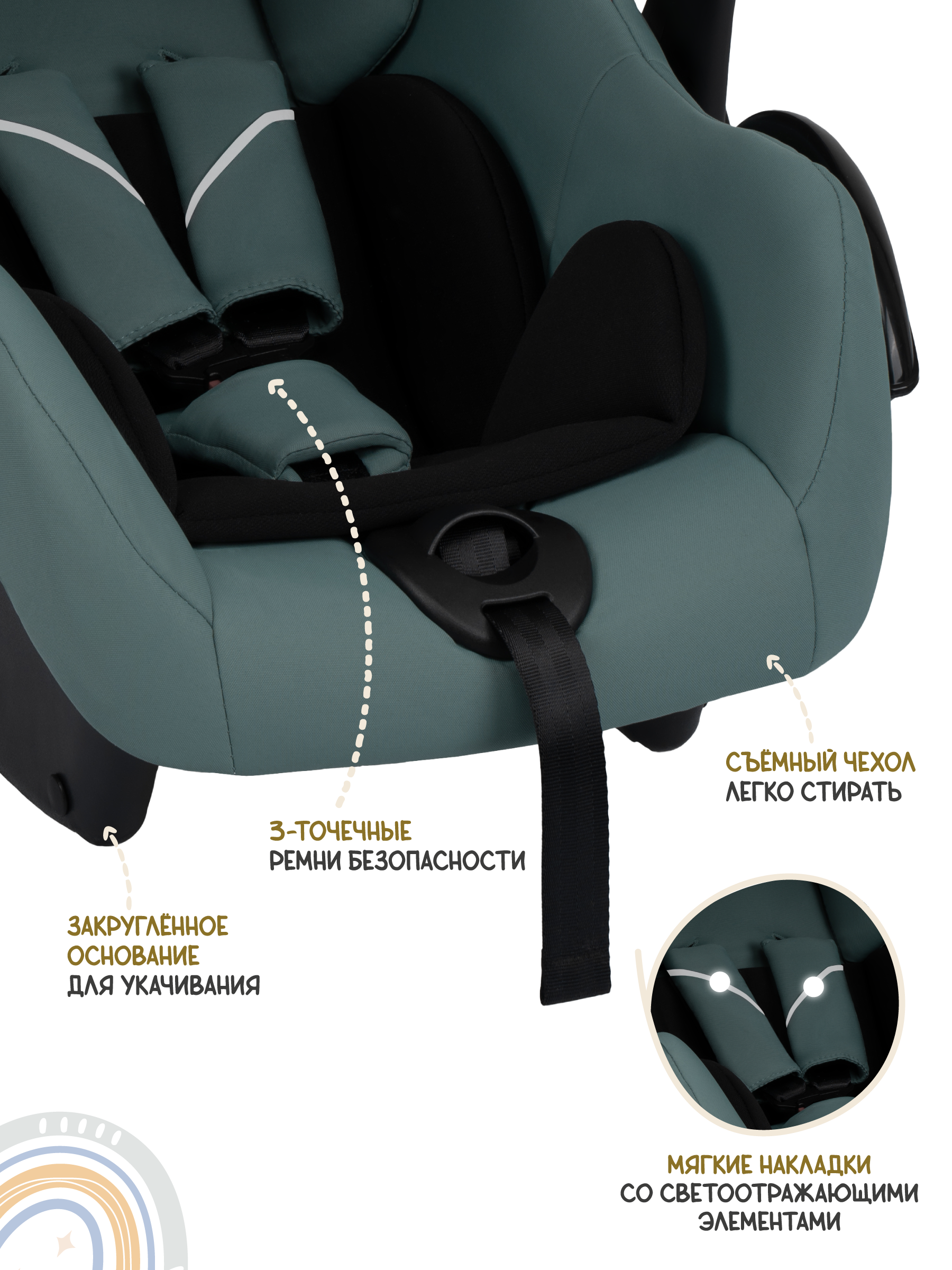 Коляска 3в1 JOVOLA Swift Plus зеленый - фото 6