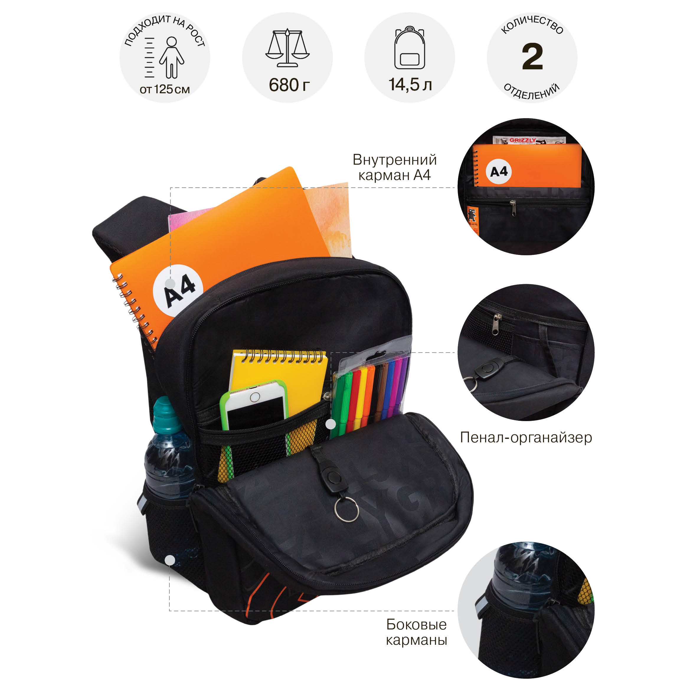 Рюкзак Grizzly Для мальчика - фото 7