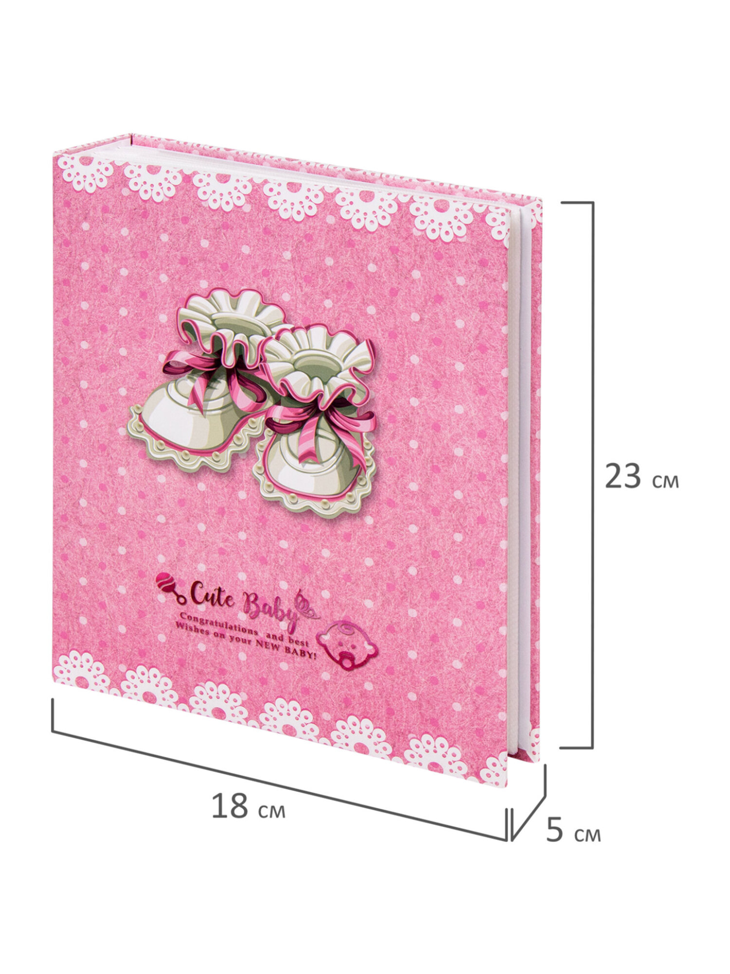 Фотоальбом Brauberg Baby shoes на 200 фото термосварка розовый - фото 15