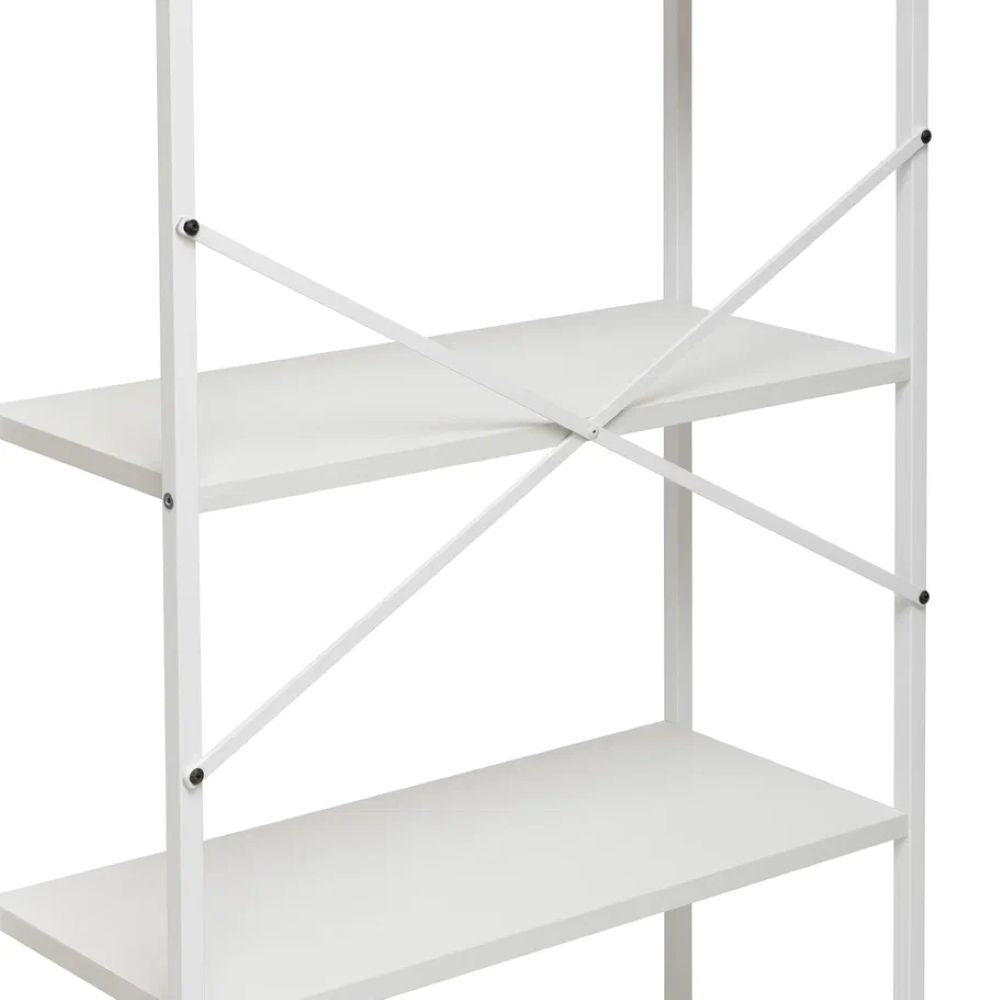 Стеллаж Leset Стилвуд 24 широкий 4 полки Белый/Белый - фото 2