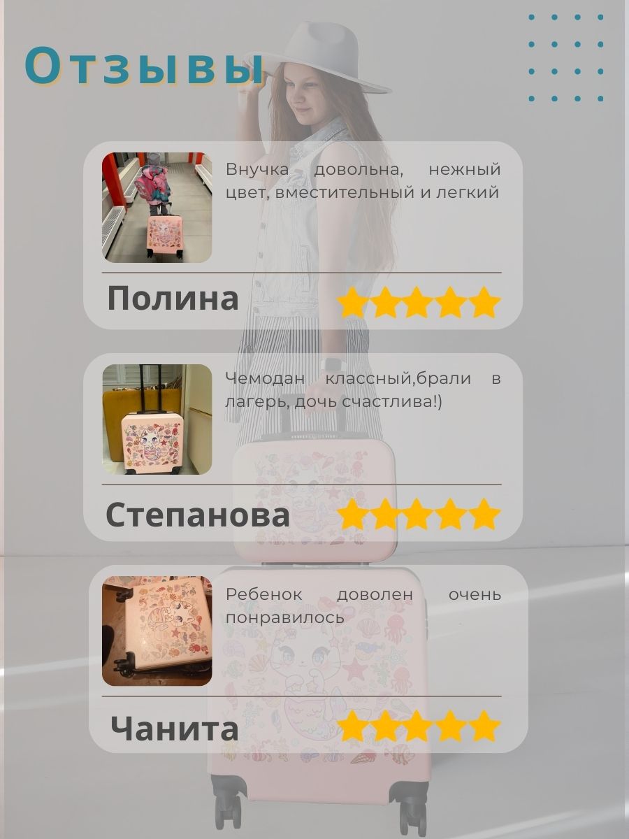 Чемодан LATS Кот-русалка - фото 5