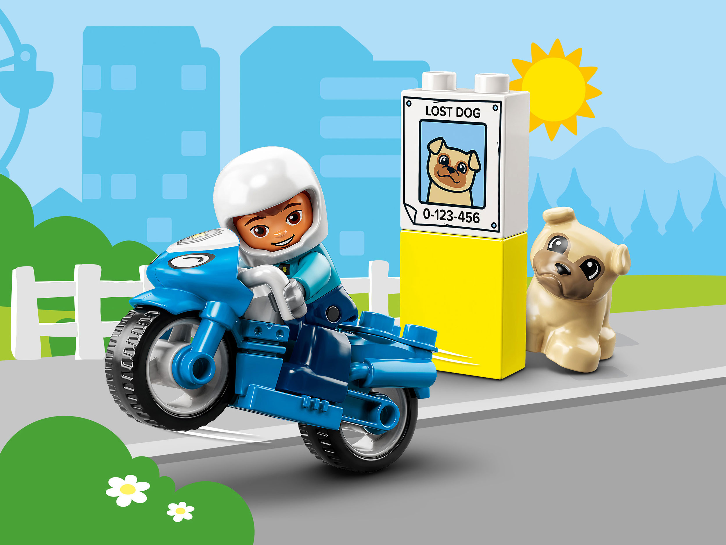Конструктор LEGO DUPLO Town Полицейский мотоцикл 5 дет. - фото 10