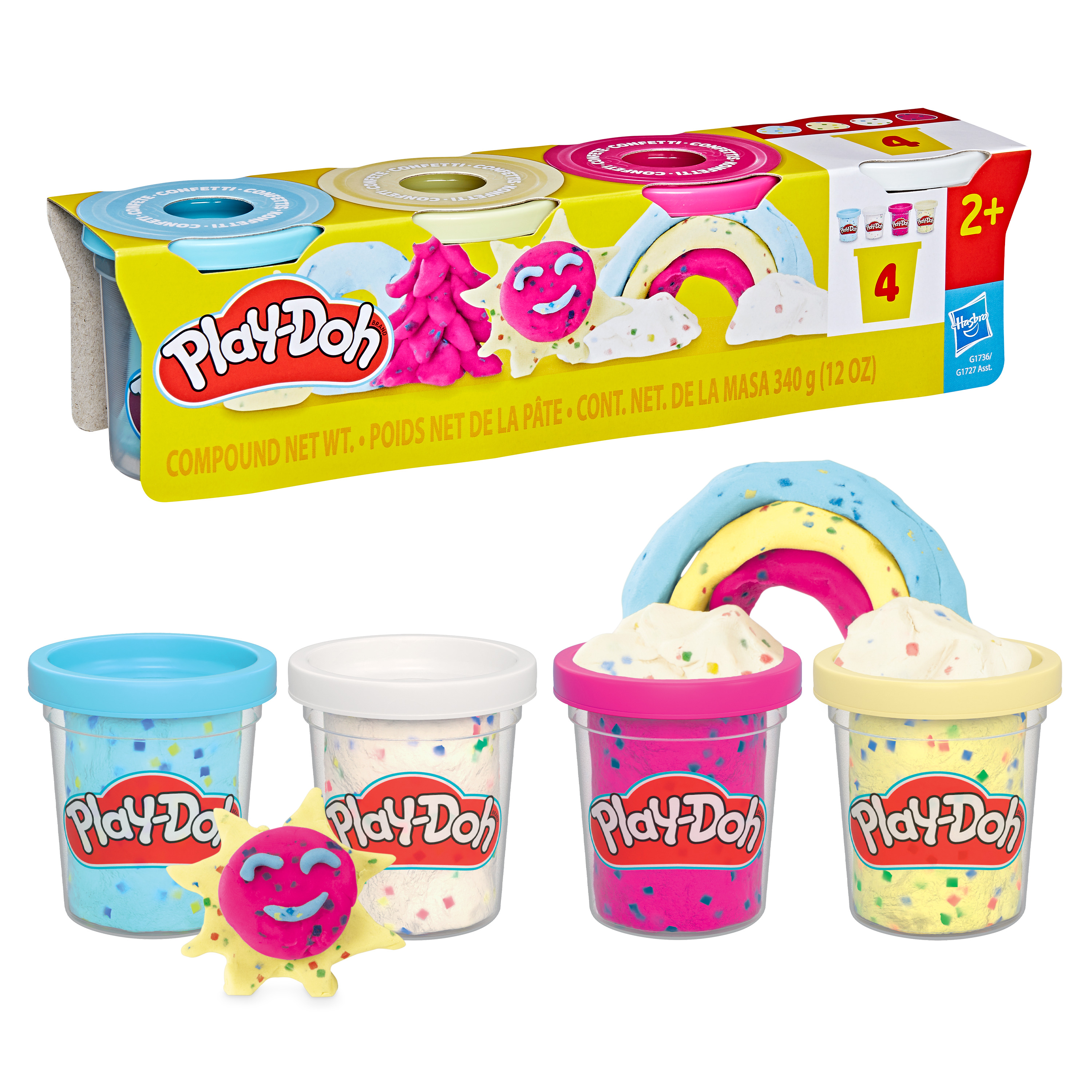 Масса для лепки Hasbro Play Doh Конфетти 4шт - фото 1