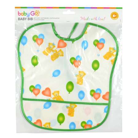 Нагрудник BabyGo клеенка 1 шт. в ассортименте