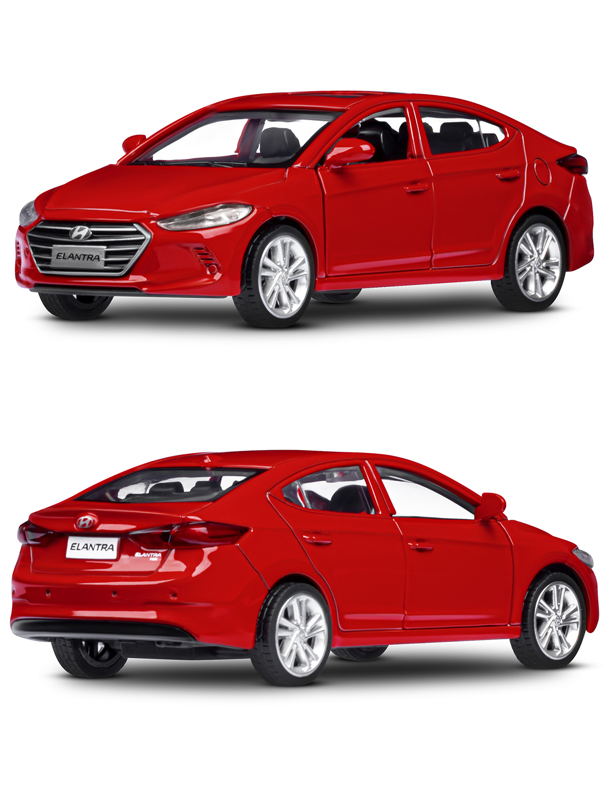 Автомобиль АВТОпанорама Hyundai Elantra 1:40 красный JB1251440 - фото 6