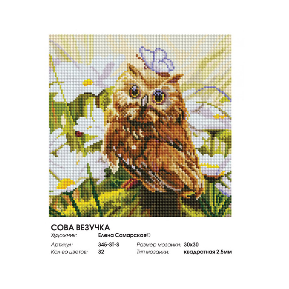 Алмазная мозаика Белоснежка Сова Везучка - фото 3