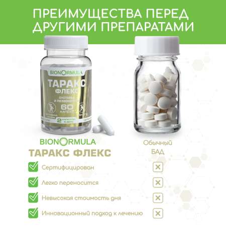 Витаминный комплекс Bionormula ТАРАКСФЛЕКС для лечения суставов / от артроза / артрита / хондропротектор / 60 капсул