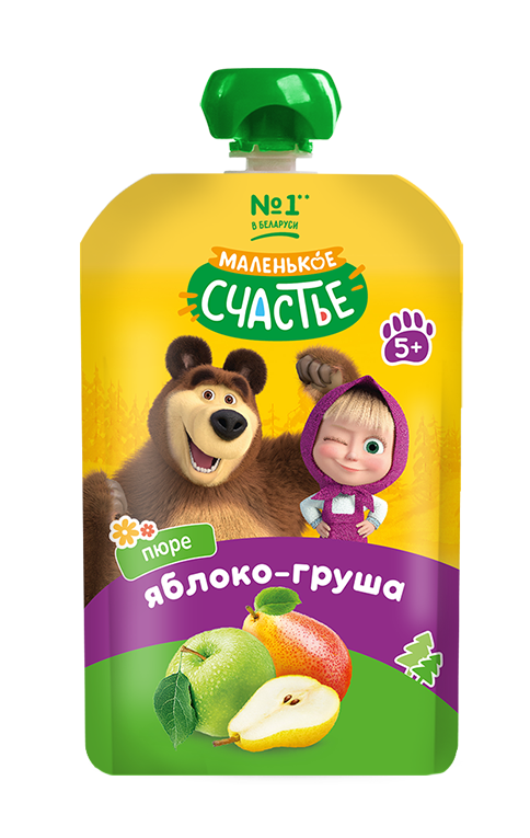Пюре Маленькое счастье Яблоко-груша с 5 мес 85 г - фото 1