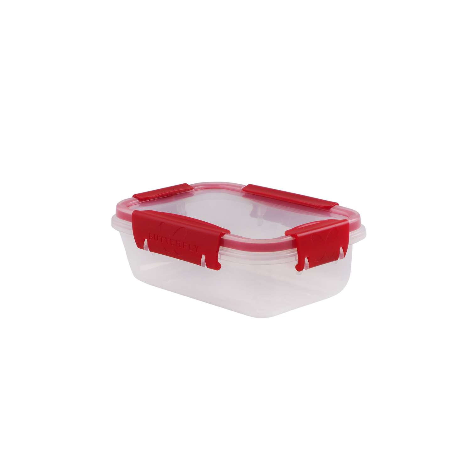 Контейнер герметичный прямоугольный Полимербыт Butterfly Bright 0.5л красный - фото 1
