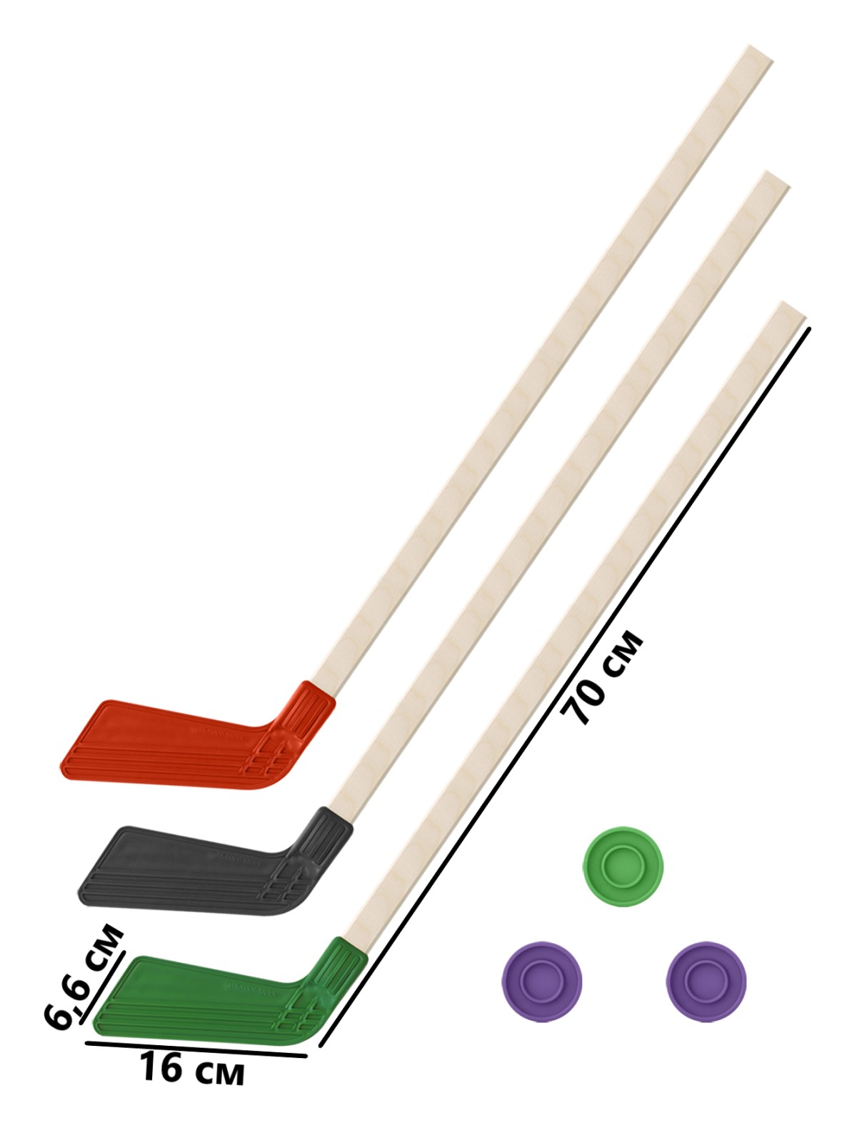 Набор для хоккея Задира клюшка детская 3 шт + шайба 3 шт - фото 1